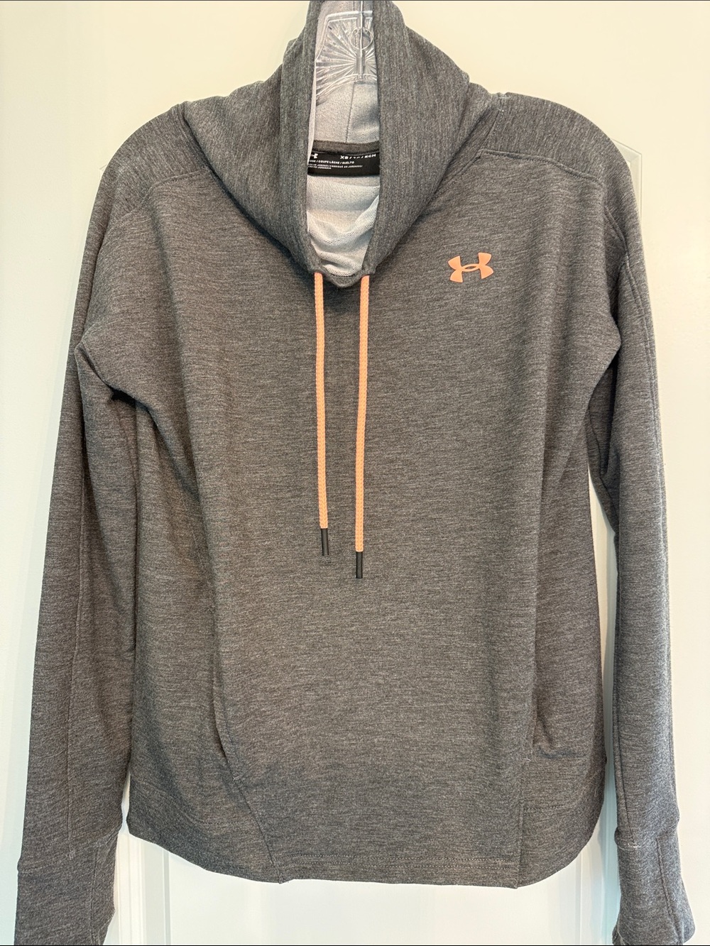 Under Armour Gray Pullover Hoodie with Peach Drawcords